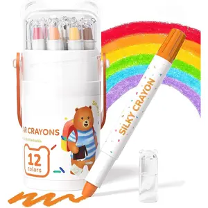 P-ITC038   12 Color Twist Crayons for Toddlers 1-3 and Kids 4-8, Non-Toxic Washable Crayons 2-4, Ultra-Silky Easy-Grip Art Supplies, Ideal Coloring Gift for Boys and Girls