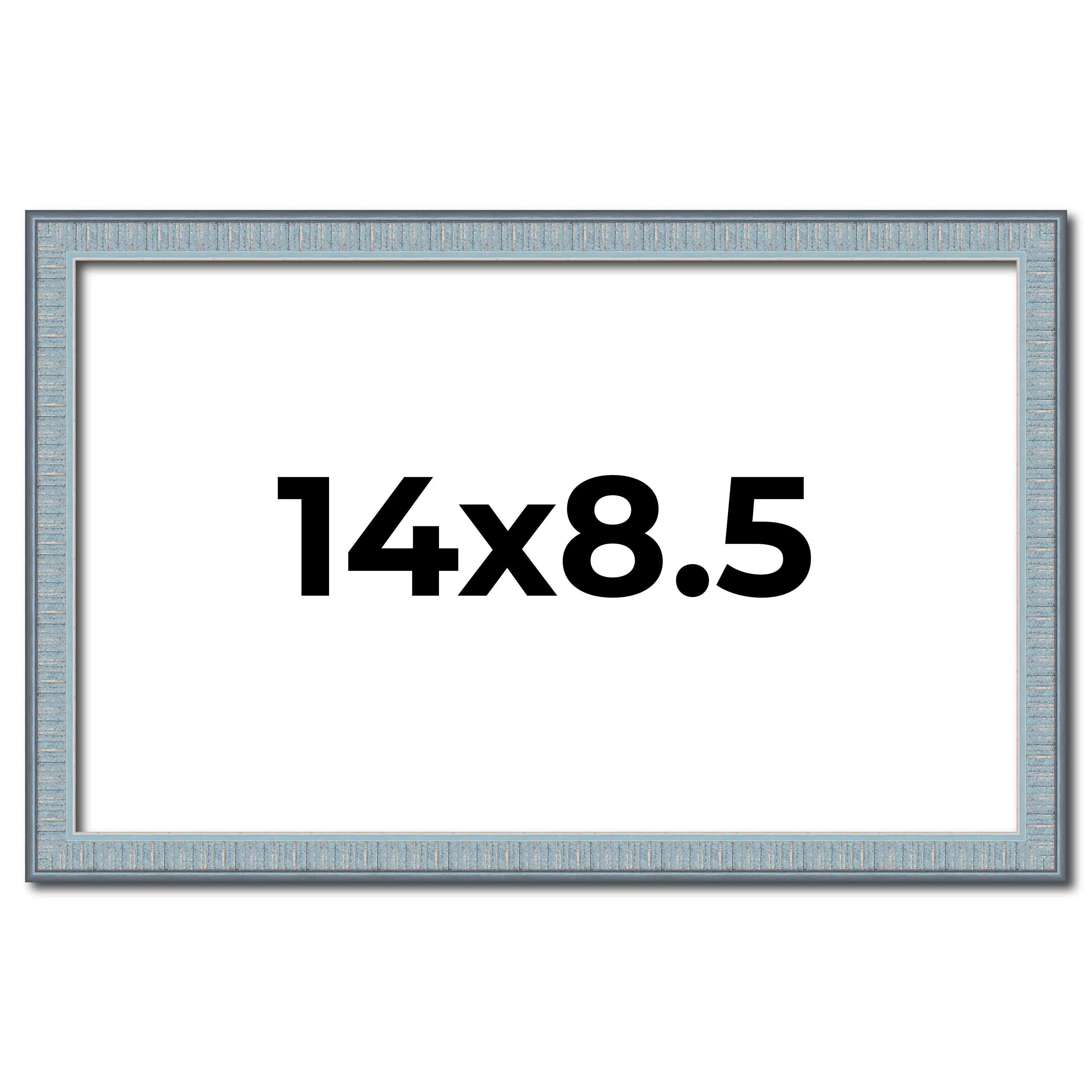 14x8.5 Textured Blue Picture Frame - UV Acrylic, Foam Board Backing, Hanging Hardware