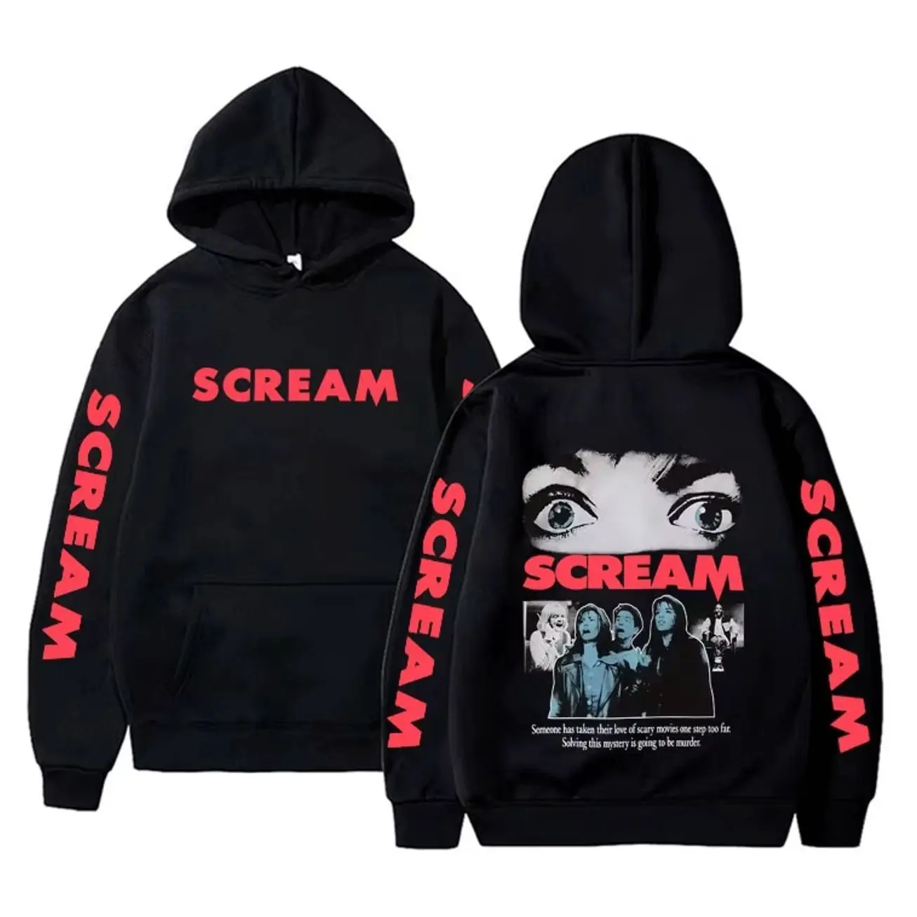 Classic 90s Horror Movie Scream Hoodie Billy Loomis We All Go A Little Mad Billy Sweatshirt Men Women Vintage Oversized Hoodies