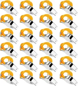 Whistles, Stainless Steel Sports Loud Crisp Sound Whistles with Lanyard,Whistles Great for Referees, Coaches