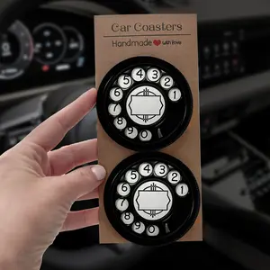 Thermal Insulated Coasters Set, Reusable Non-Slip Drink Mats for Kitchen Office Bar Car Interior Decor, Durable & Stylish Design, Handmade