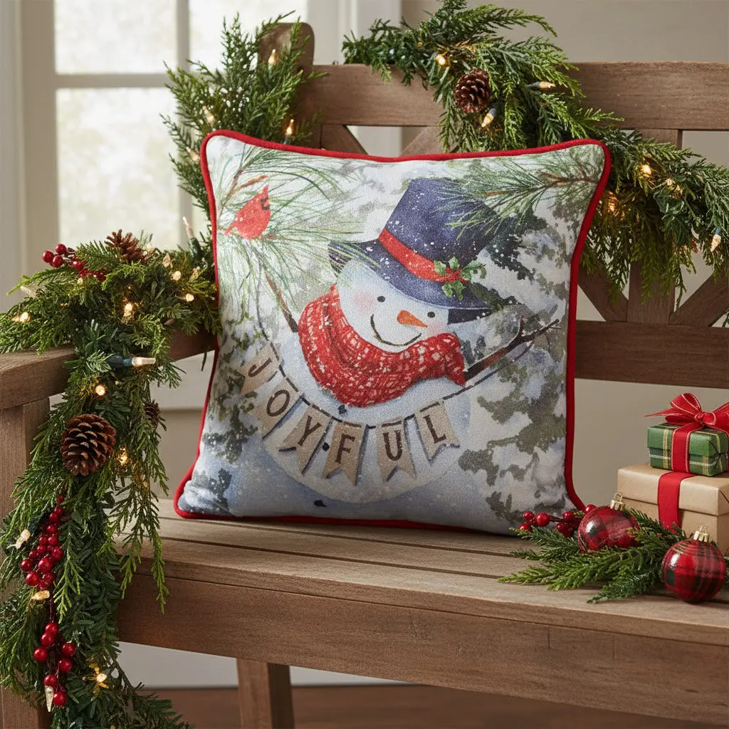 Flurry Snowman Pillow