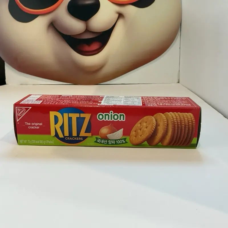 RITZ Onion-Flavor Crunchy Snack Crackers, Ambient Boxed Crispy Savory Snacks for All Ages Casual Munching, Details As Per Manufacturer Label