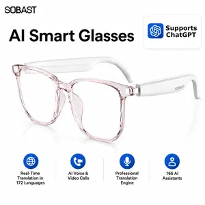 High-End AI Smart Wearable Glasses, 172-Language Real-Time Translation, 166 AI Assistants, Open-Ear HD Audio, Bluetooth Calls, Hands-Free Music, Lightweight Comfort, Ideal for Daily Wear & Travel, Father’s Day Gift