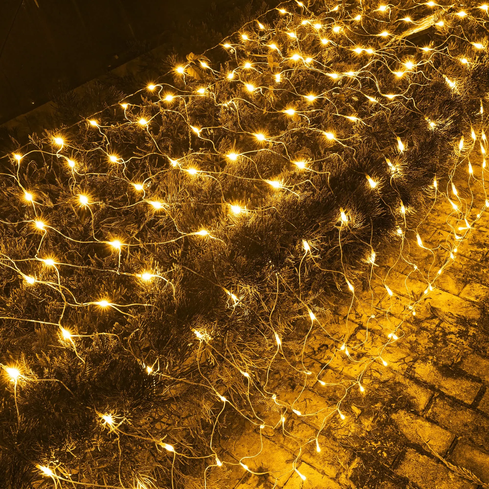 360 LED Christmas Waterproof Net String Lights, 12FT x 5FT Connectable Warm White Lights with 8 Modes, Festive Decor for Indoor, Outdoor Yard Christmas Decorations Indoor