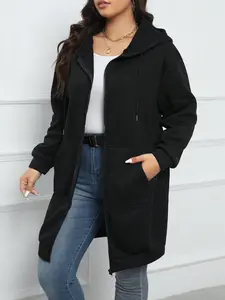A women's solid color trench coat, loose and versatile casual jacket
