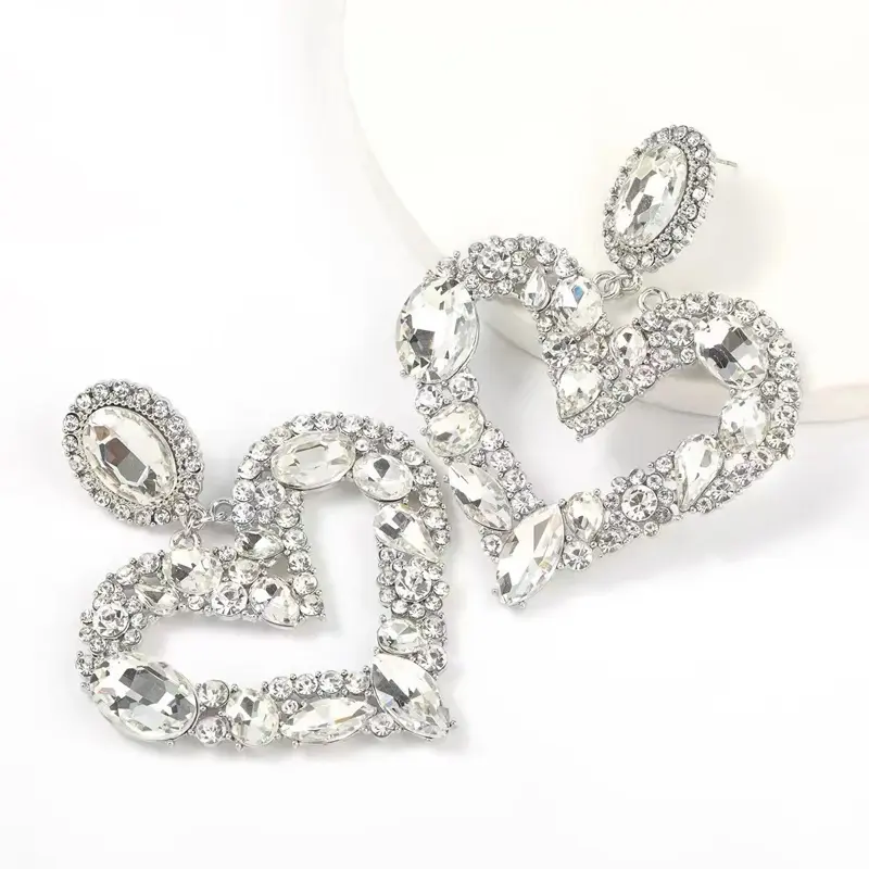 A Whole Trophy Earrings - Heart Shaped Decor with Detailed Design