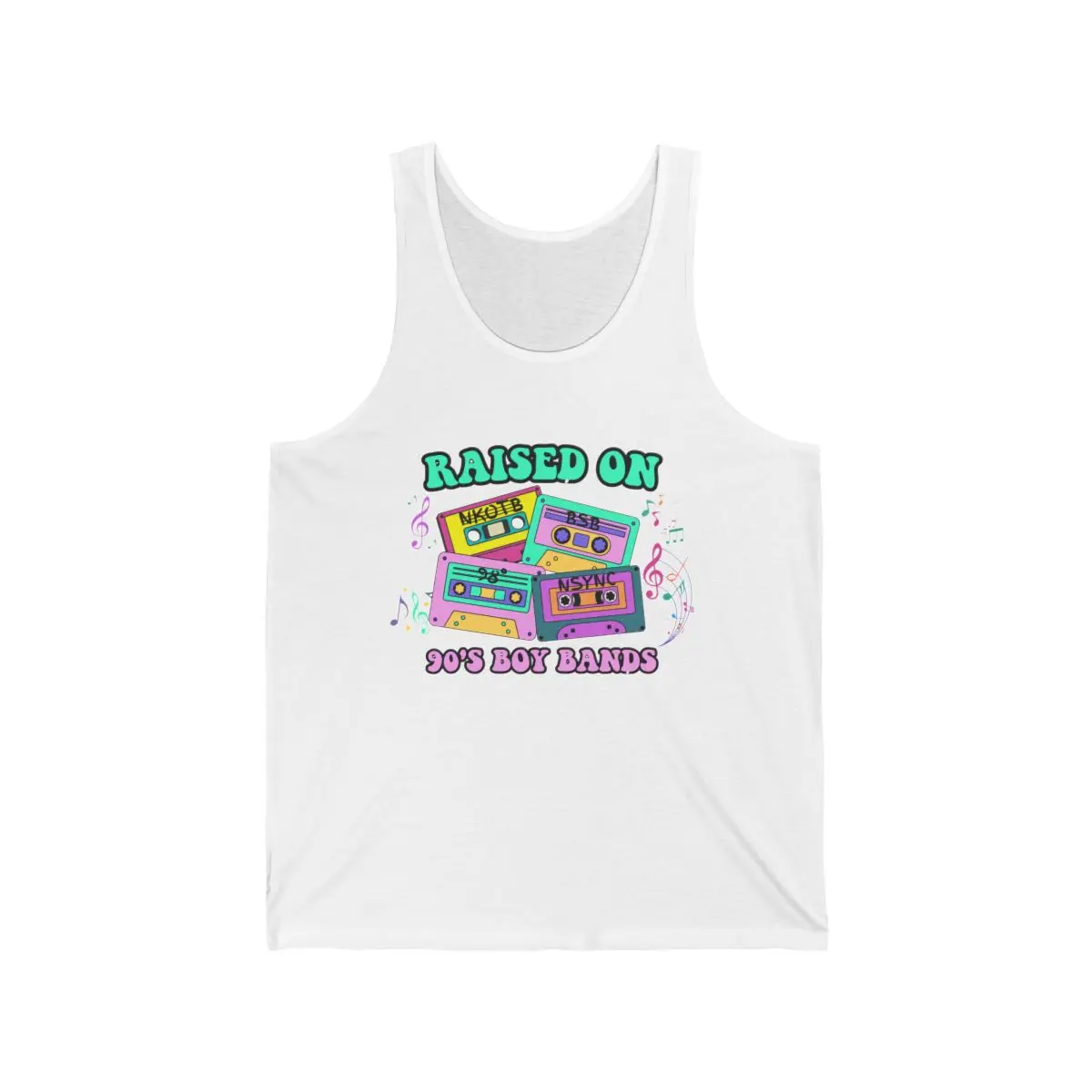 Raised on 90s Boybands (NKOTB, NSYNC, BSB, 98 DEGREES) Tank Top Unisex graphic  tees