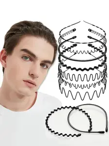 Men's and women's metal headbands, fashionable neutral black sports headbands, hairbands for home and outdoor hair accessories, elastic headbands suitable for daily wear, decoration and other purposes, and also a surprising and exquisite small gift.