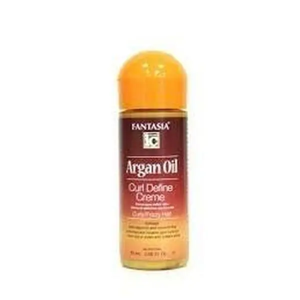 Fantasia IC Argan Oil Curl Define Cream, Hydrating Haircare for Frizz Control, Breakage Repair, and Glossy Defined Curls, 2 oz, Curly Hair, Natural Curls