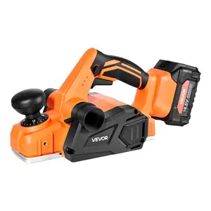 fathersdaygift VEVOR Cordless Handheld Planer, 3-1/4-Inch Cut Width, 15000 RPM Electric Hand Wood Planer with 4.0 Ah 18V Lithium Battery, Brushless Motor, Adjustable Cut Depth, Dust Collection Bag, for Woodworking