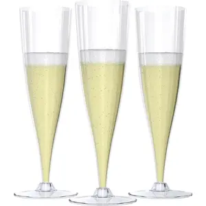 24 Pack Disposable Clear Champagne Flutes for Parties, Weddings, Mimosa Bars-Plastic Toasting Glasses With Mimosa Glasses