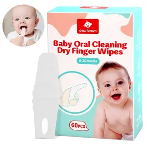 Toddler Baby Dry Wipes, Baby Newborn Tongue Cleaner, 60PCS Disposable Infant Wipes Clean Baby Mouth,Gauze Gum Cleaner Toothbrush Baby Oral Cleaning Stick Dental Care