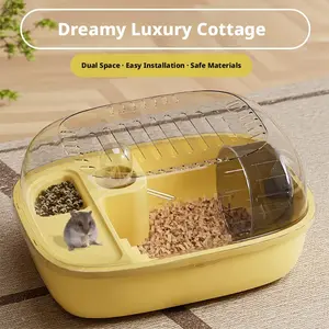 Dreamy Luxury Hamster Cage, Transparent Large Space, Portable Easy Installation, Escape Proof, Safe PP Material