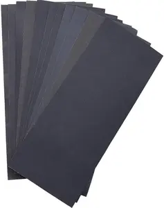 Abrasive Dry Wet  Sandpaper Sheets Assorted Grit of 400/600/ 800/1000/ 1200/1500 for Furniture, Hobbies and  Improvement, 12 Sheets (9 x 3.6 Inch), For