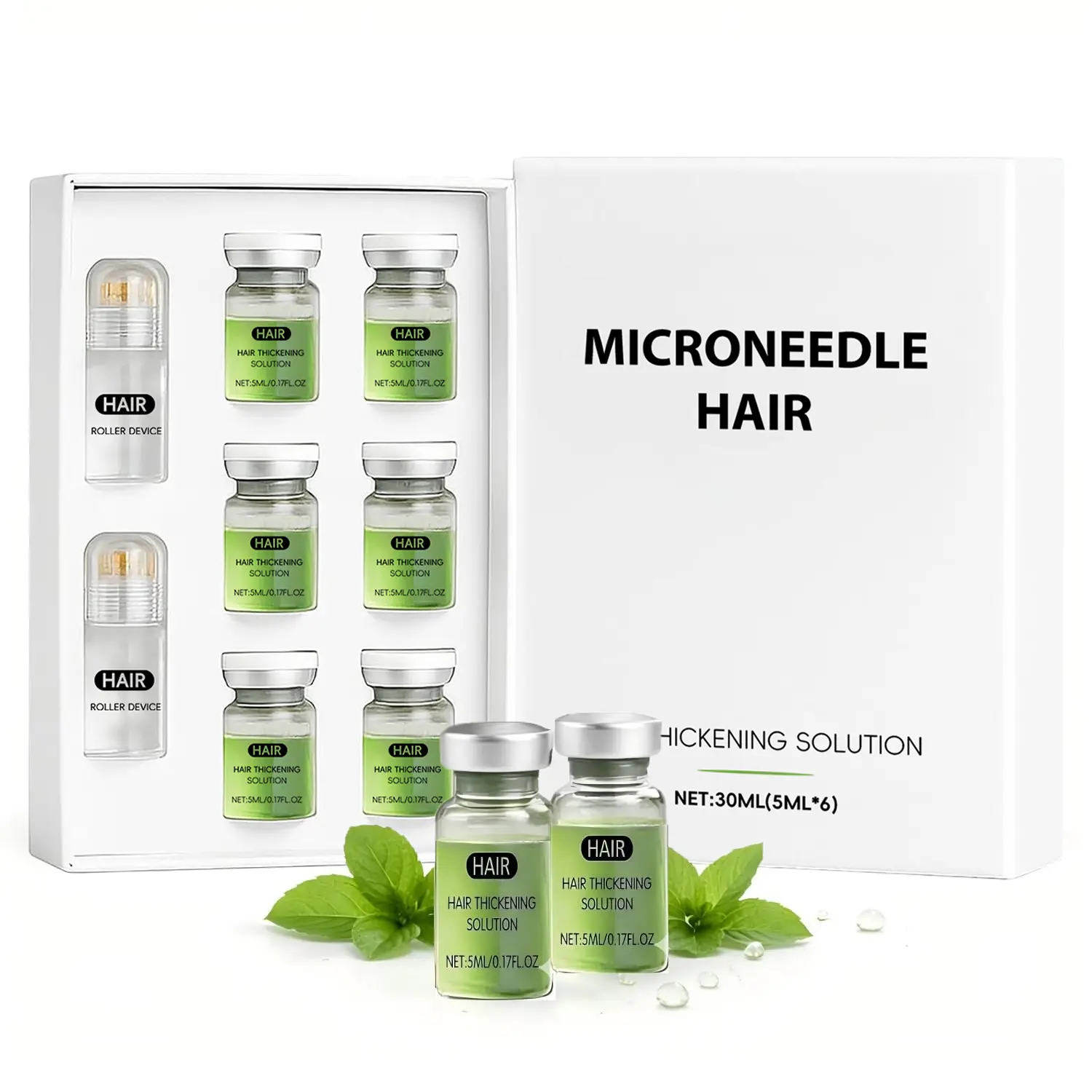 Micro Infusion Hair Thickening Serum, Scalp Care Treatment with Ginger Root Extract, Peppermint Oil & Sophora Flavescens, Hydrating Hair Care for Fuller, Stronger-Looking Hair, Women & Men
