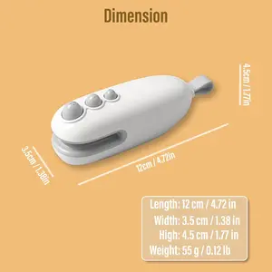 Mini Bag Sealer and Cutter Upgrade Handheld TYPE-C Rechargeable Portable Vacuum Food Sealer for Snack Bags Food Storage White 12cm x 4.72in