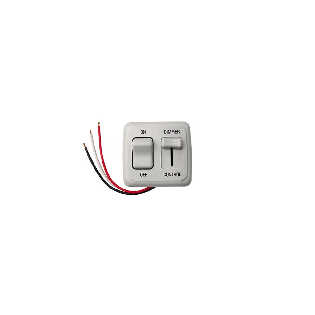 12V DC Slide Style Electronic Switch Dimmer Switch - PWM-Utilized On/Off Control, 3"x2-3/4" Size, 5" Wire Leads, Rated Up to 15A, 4 Hidden Fastener Holes, Requires Cutout Hole, Ideal for Camper Electrical Equipment