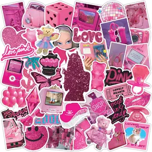 50 Y2K Sweet and Cool Girl Cartoon Lace Black and Red Gothic Graffiti Stickers, Sticker Decals, Suitable for Scrapbooks, Diaries, Laptops, Water Bottles, Cars, Etc., Featuring Faith-based Designs and Positive Messages.