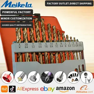 Karon M35 Cobalt Drill Bits 13Pcs 1/16 to 1/4 Inch HSS Set for Hard Metals Stainless Steel Cast Iron Wood Plastic with Storage Container