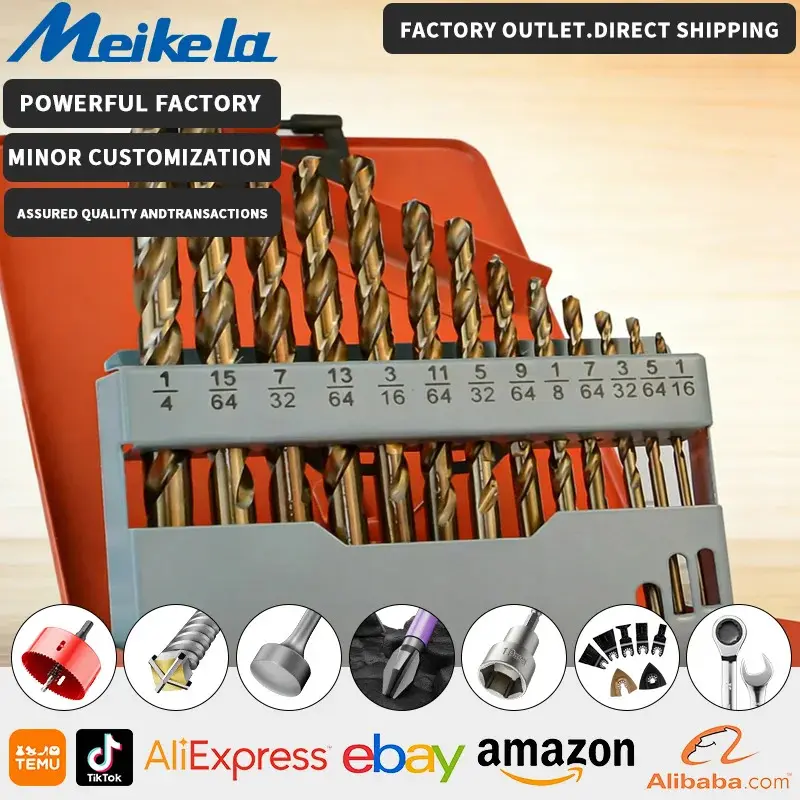 Karon M35 Cobalt Drill Bits 13Pcs 1/16 to 1/4 Inch HSS Set for Hard Metals Stainless Steel Cast Iron Wood Plastic with Storage Container