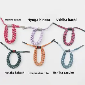Naruto Collaboration Limited Edition Braided Bracelet, Adjustable Fashion Costume Jewelry for Couples