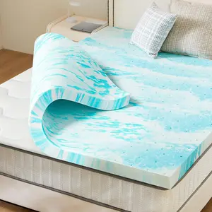 King Size Cooling Gel Memory Foam Mattress Topper - Soft 2 Inch Bed Toppers for Sleeper Sofa, RV, Camper - CertiPUR-US Certified