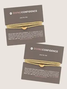 Ettika Giving Confidence Pack 18k Gold Plated Necklace with Wrap Closure 29" Length Symbol of Confidence for Friends