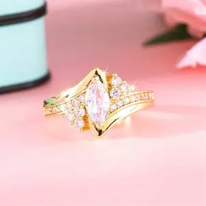 1pc Women’s Cubic Zirconia Marquise Ring, Fashion Fine Jewelry for Bridal Wedding, Daily & Casual Wear (No Box)