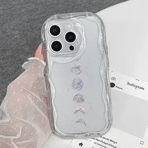 Phone Case - Moon Phase Chart: a Stylish And Transparent Cream Model Phone Case, Suitable for a variety of iPhone models, from 17 series to 11 series, and x series
