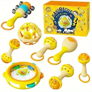 Baby Toys Little Yellow Duck Rattle, Baby Holding Sandhammer Rattle, Educational Toys, Newborn Gifts, Thanksgiving Christmas New Year Gifts