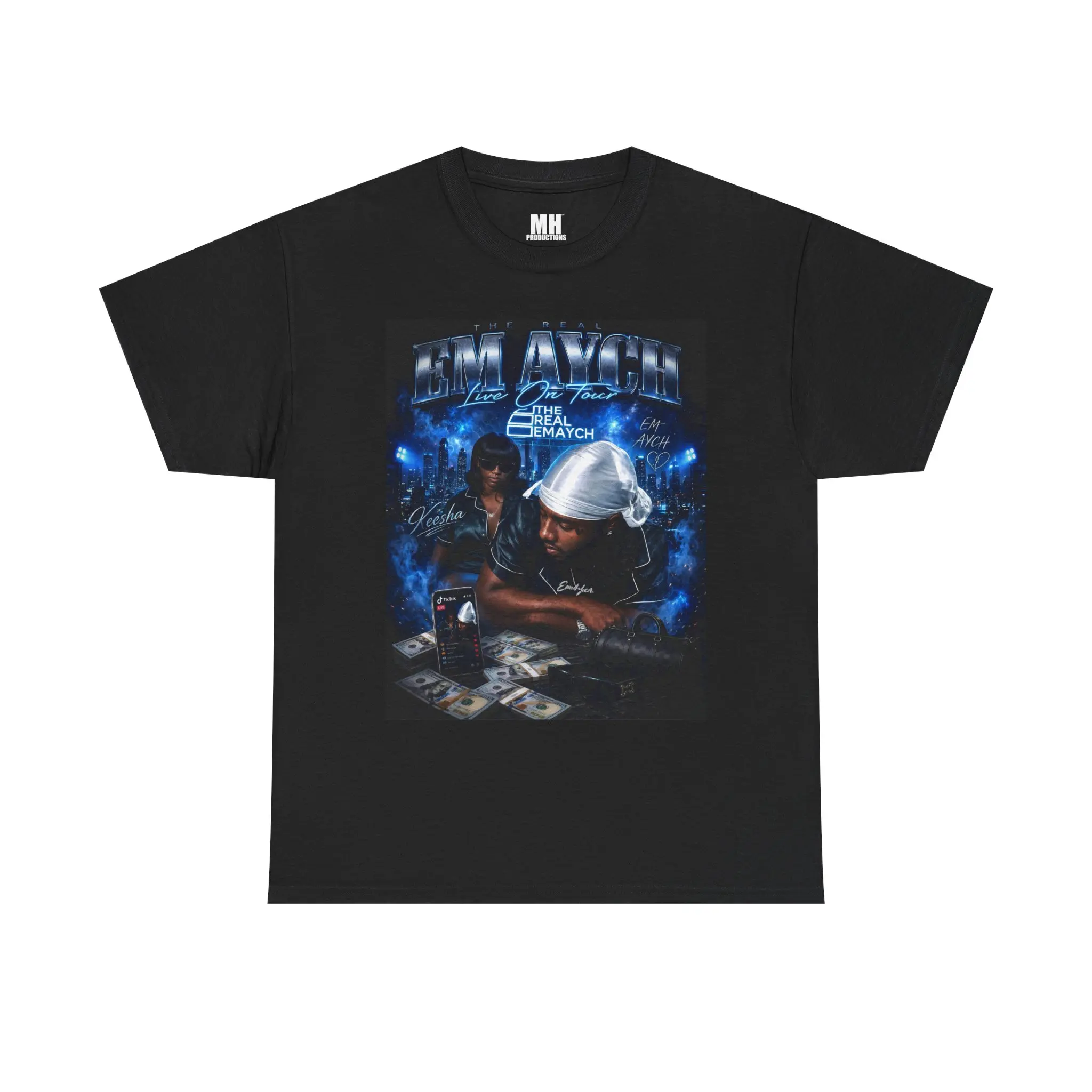 EM AYCH X KEESHA Concert Tee | Tour dates back graphic