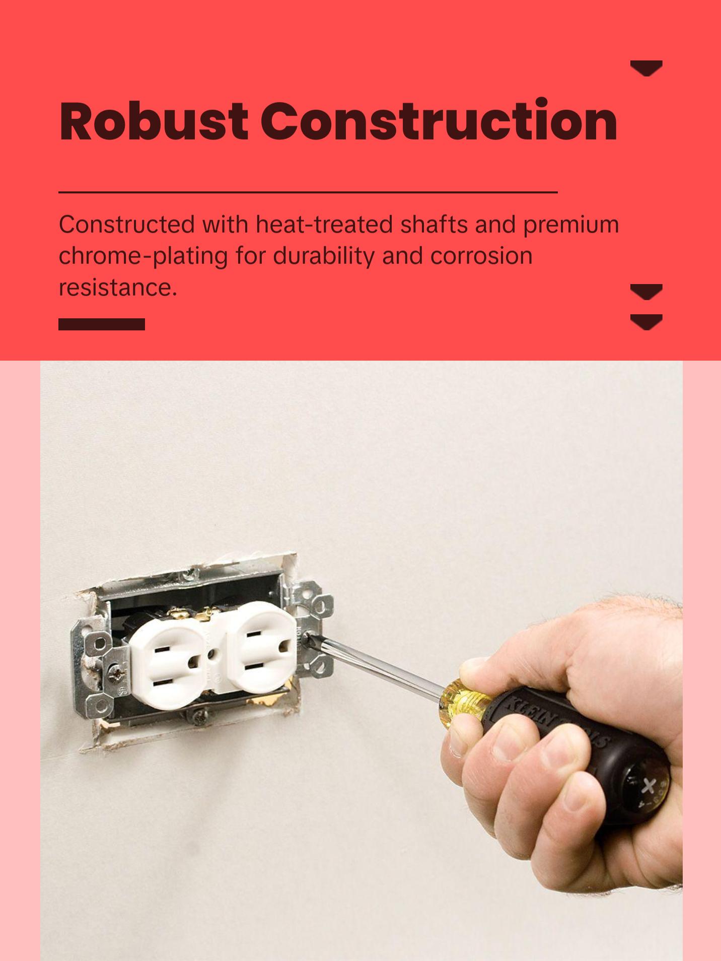 Klein Tools 85442 Screwdriver Set, 1/4 Keystone and #2 Phillips Precision Machined Tips, Cushion-Grip Handles, 4-Inch Shank, 2-Piece