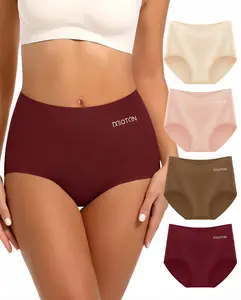 【Soft Cotton】4 Pcs Women's High-Waisted Underwear, Breathable & Comfortable Panties,Classic Underwear With Letter Printing, Solid Color Panty for Year-Round Wear,S-XXL