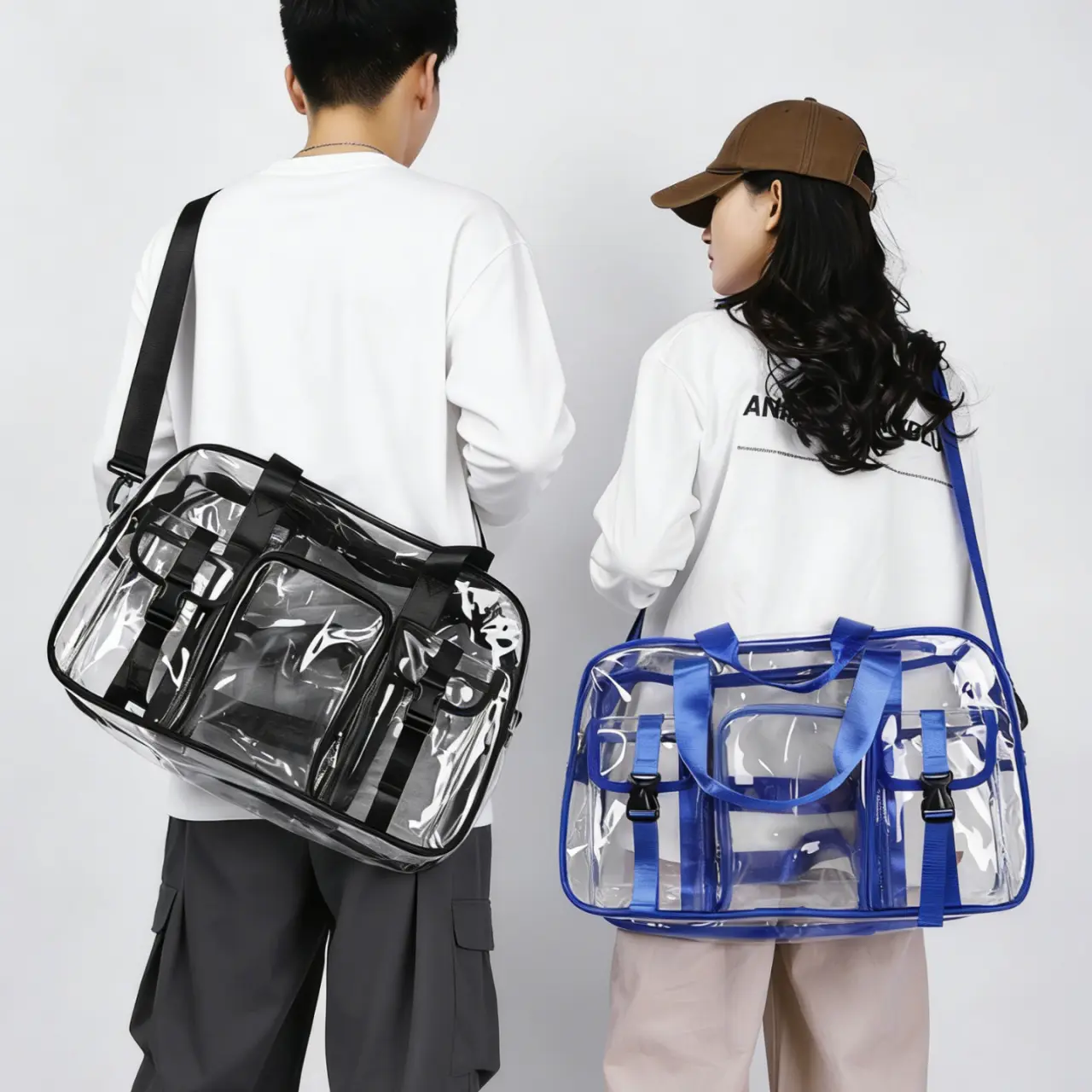2026 New Model Travel Bag Large Capacity Transparent Swimming Bag PVC Travel Bag Fitness Waterproof Storage Bag Beach Bag