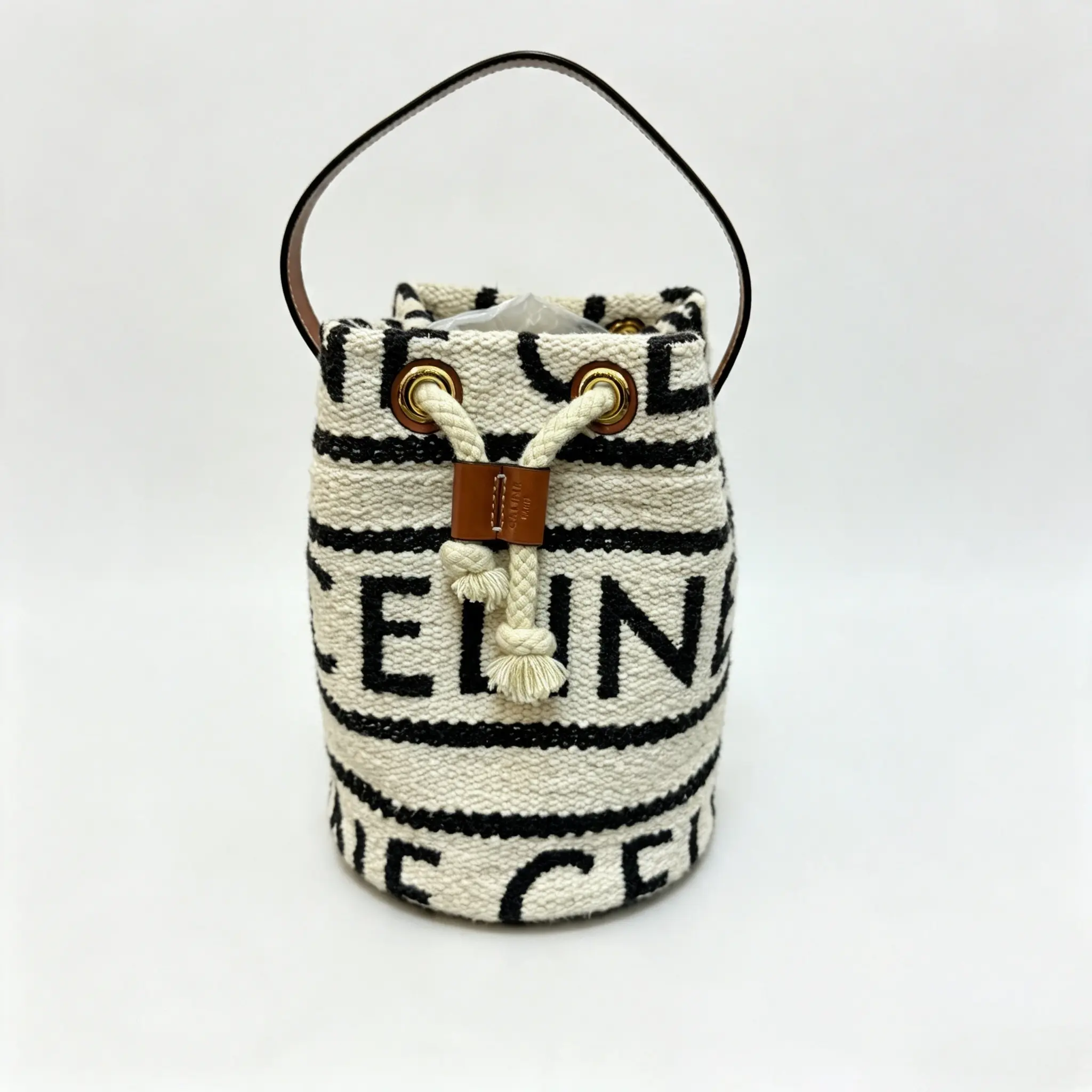 Pre-owned Celine Drawstring Bucket Bag with All over Print