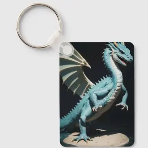 Blue water dragon keychain.