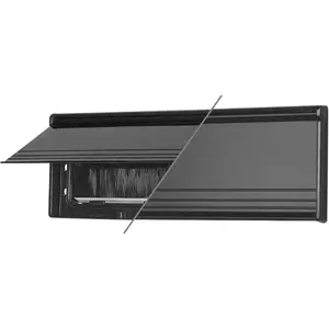 11.5" Insulated Universal Single Side Surface Mount Matte Black Mail Slot
