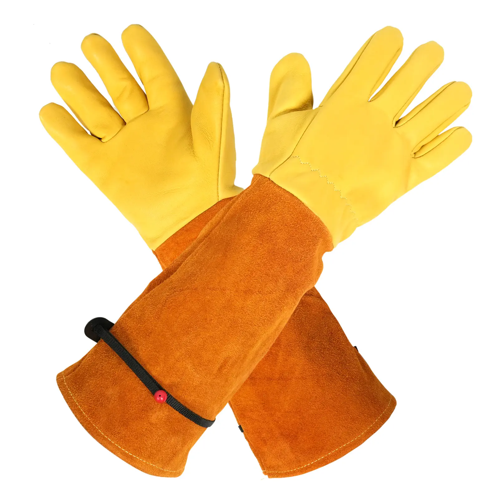 Bamworld Women's Thornproof Long Cowhide Leather Protective Gloves - Reinforced, Anti-Puncture Heavy Gardening Gloves for Rose Pruning, Outdoor Planting, Protective Glove