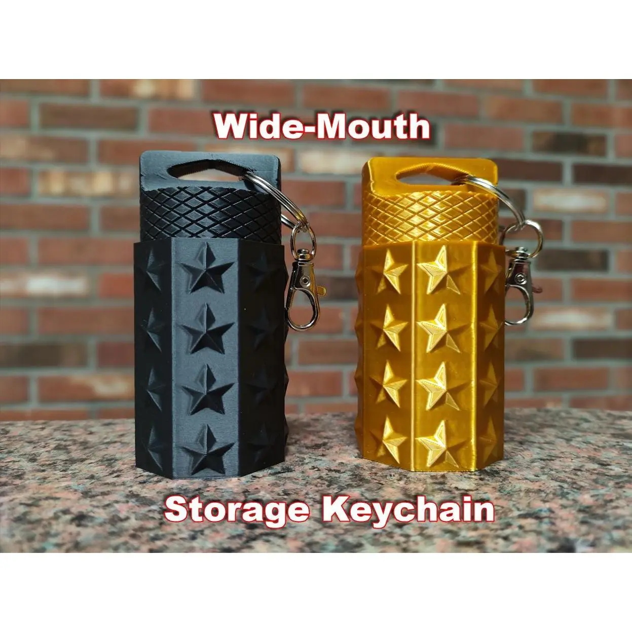 Wide-Mouth Storage Keychain - Elegant Storage Keychain - Decorative Star Keychain - Stylish Compartment keychain