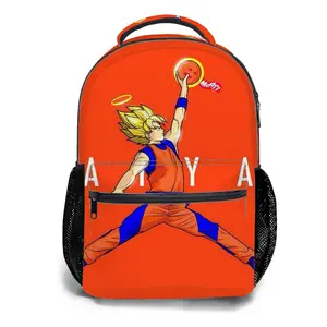Men's and women's backpacksStudent Schoolbag Childrens Schoolbag High Quality Schoolbag Gift For Anime Vibrant Super Saiyan Goku Spirit Bomb Graphic Design Durable Polyester Fabric With Mesh Side Pockets And Smooth Zipper Perfe