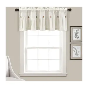 Linen Button Valance Single 84" x 18" + 2" by Lush Decor