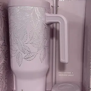 Hydrapeak VOYAGER 40oz Tumbler Gift Set in Lilac with Foil Leaf Pattern Elegant Drinkware Set