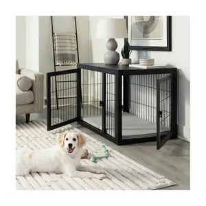 Petmaker Furniture-Style Acacia Wood Dog Kennel