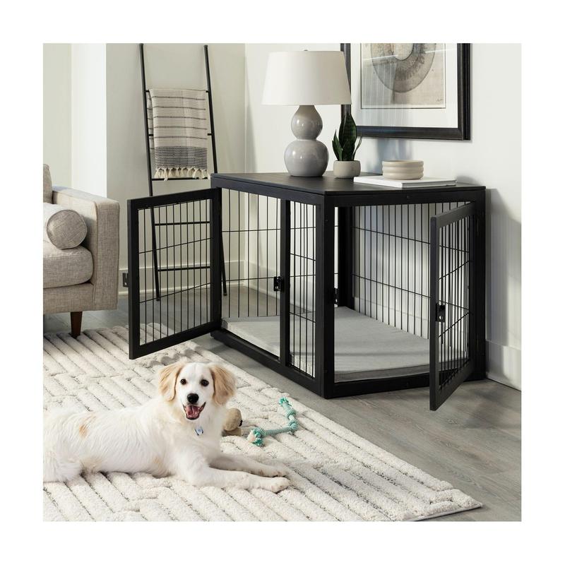 Petmaker Furniture-Style Acacia Wood Dog Kennel