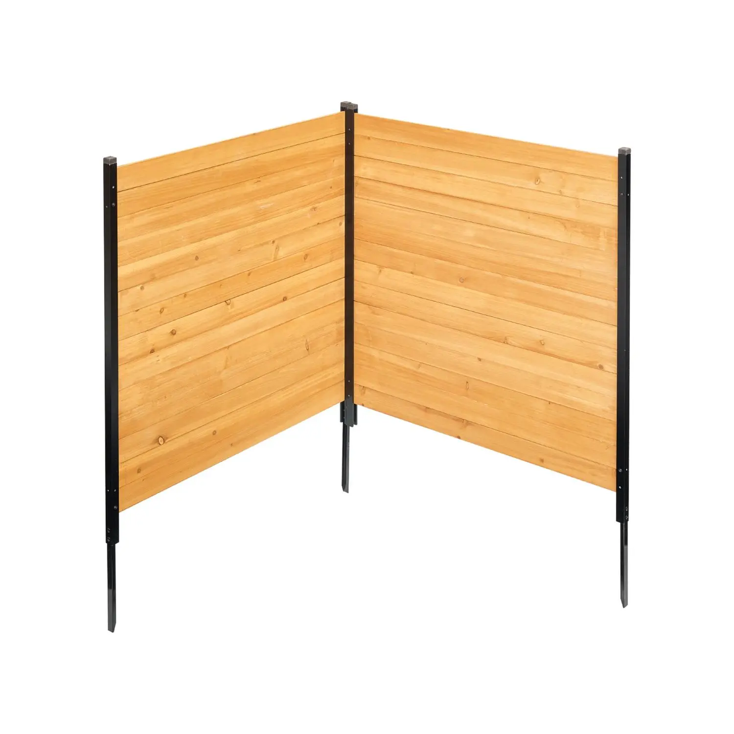 【summerfinds】VEVOR Wood Privacy Fence (Wood Privacy Barrier), 38" W x 42" L 2-Panel Solid Air Conditioner Screen, Pool Equipment Enclosure with Metal Stakes, Easy DIY Installation, Outdoor Trash Can Hider for Garden Decor (Father's Day Gift)