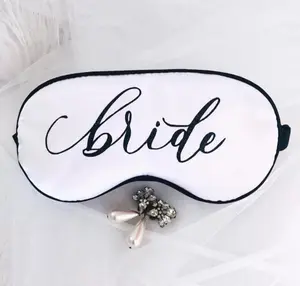 Adjustable Eye Mask for Bride's Sleeping, White Color, Wedding Accessories for Girls