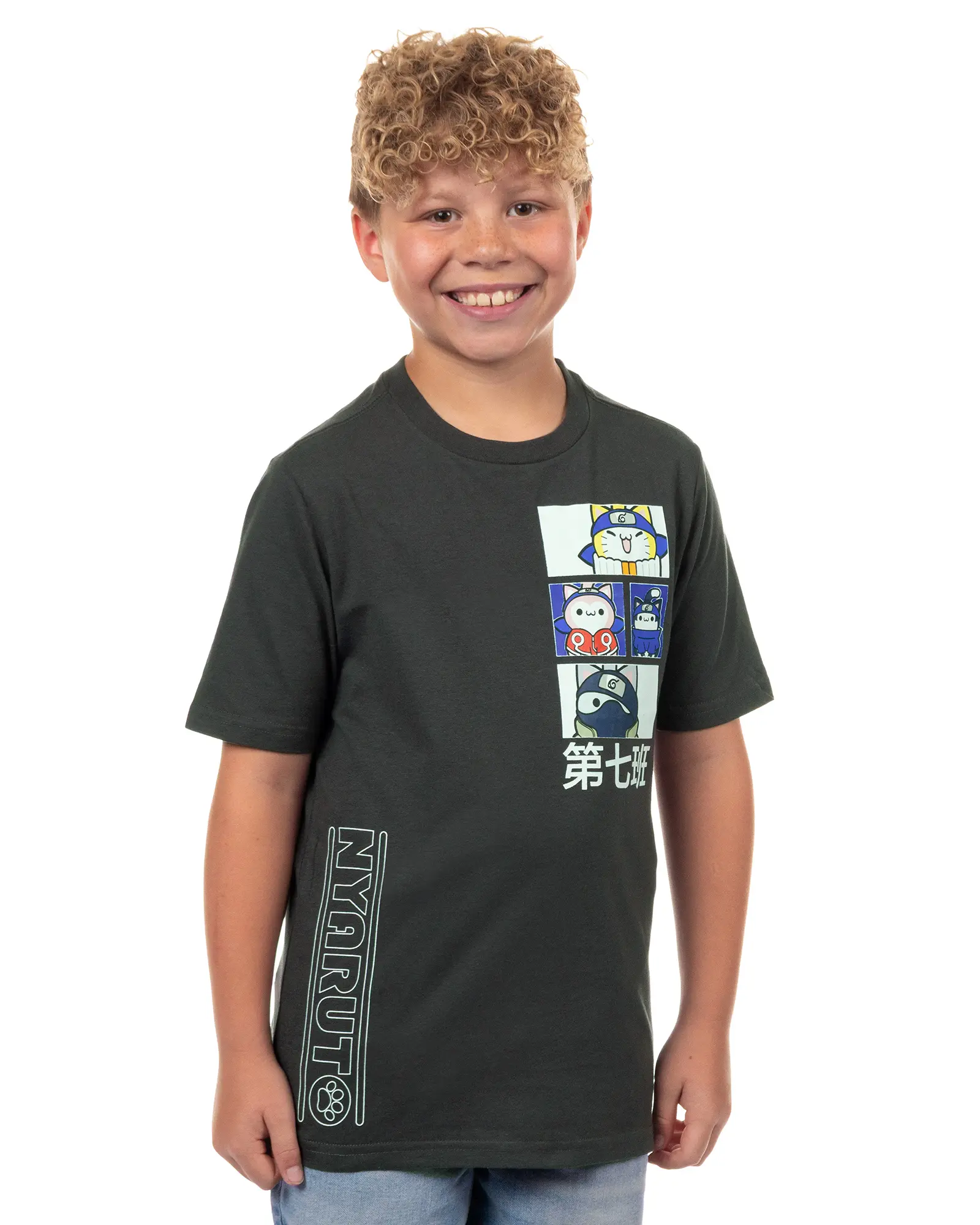 Naruto T-Shirt Boys' Ninja Cats Kids Anime Short Sleeve Graphic Tee