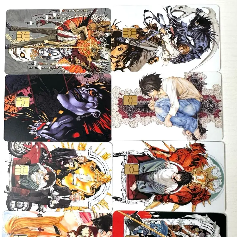 Anime Credit Card Sticker Covers Featuring Popular Characters and Detailed Artwork for Collectors Card Design