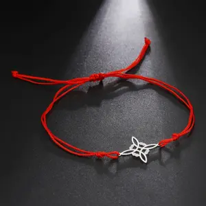 LIKGREAT Irish Witch Knot Bracelet for Women Men Celtics Knot Woven Rope Jewelry Stainless Steel Amulet Talisman Birthday Gift